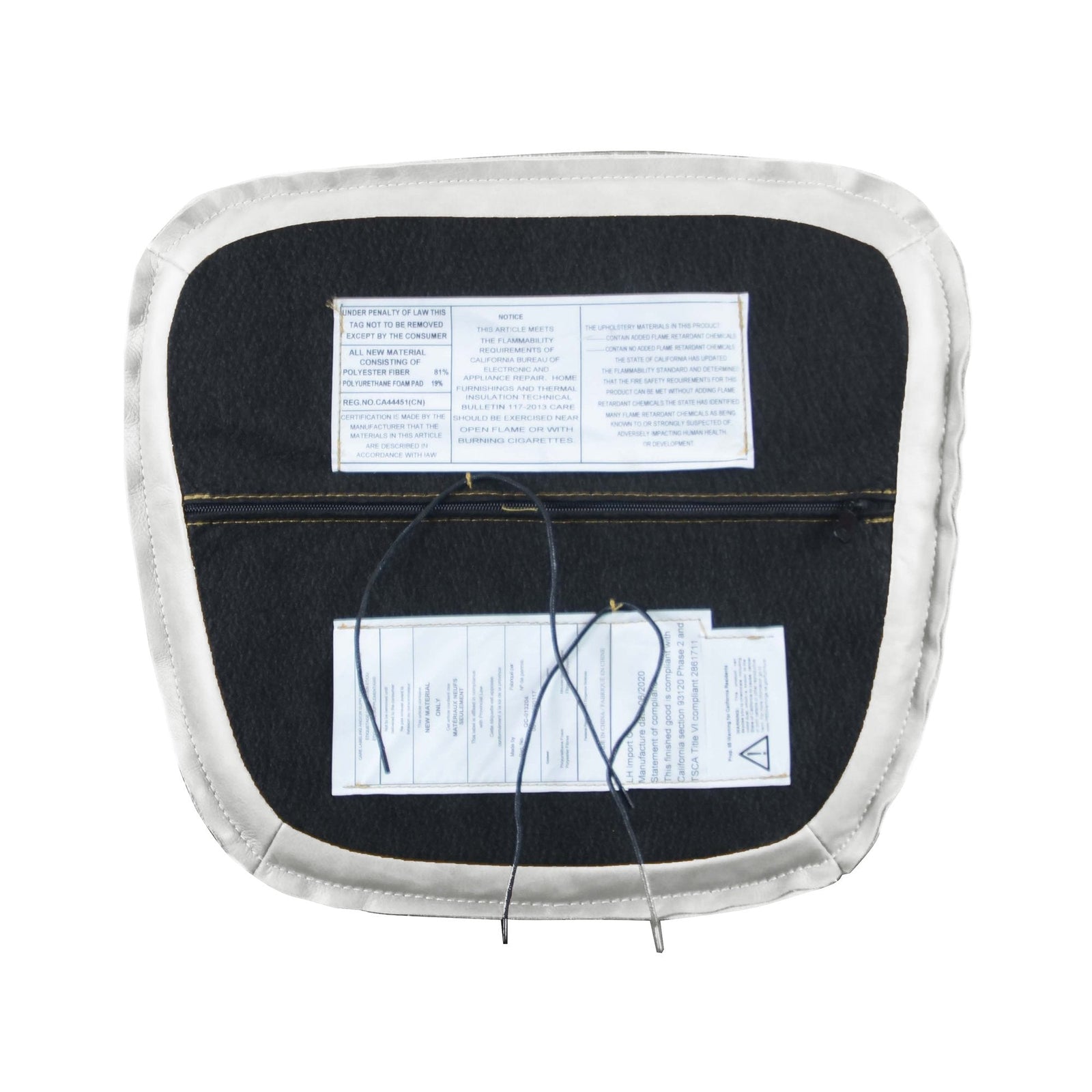 Metal Crossback Leather Cushion Seat -White