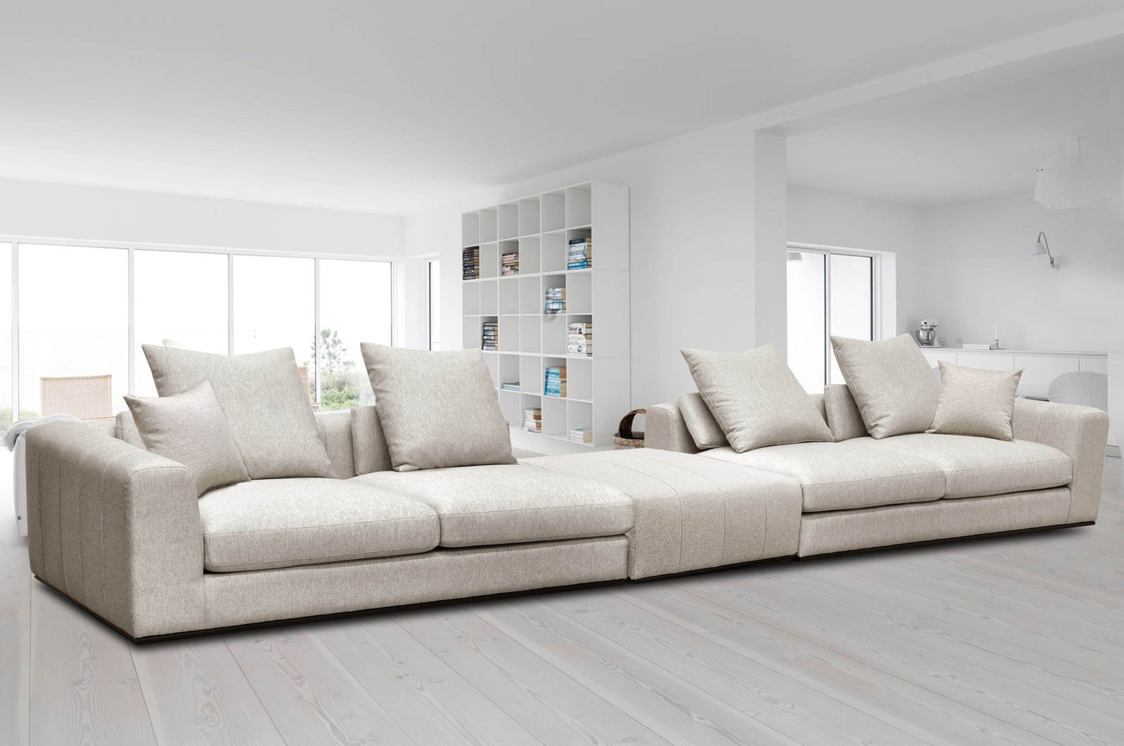 Sullivan Sofa Style with Ottoman - Alba Stone