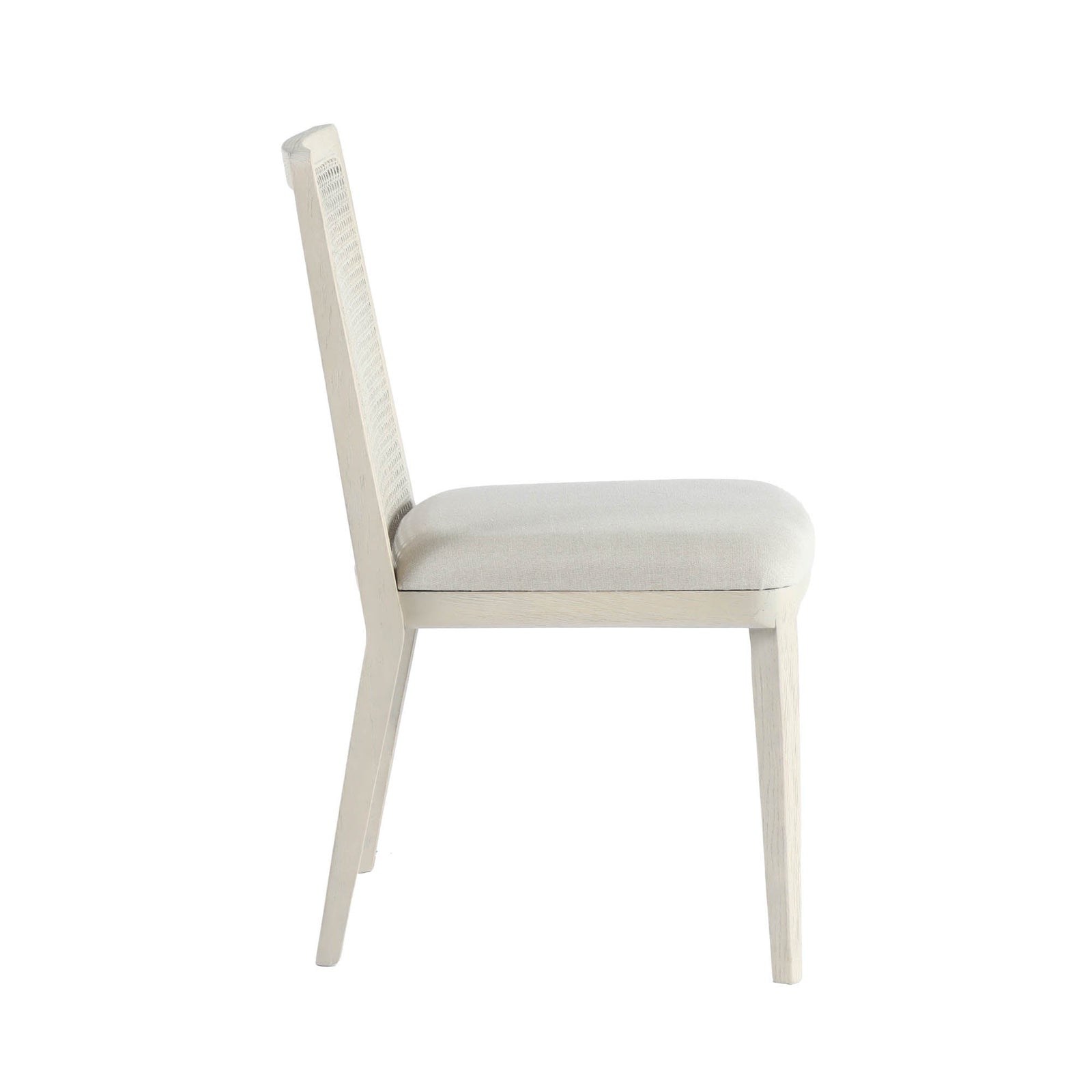 Cane Dining Chair - Beige/White Wash Frame