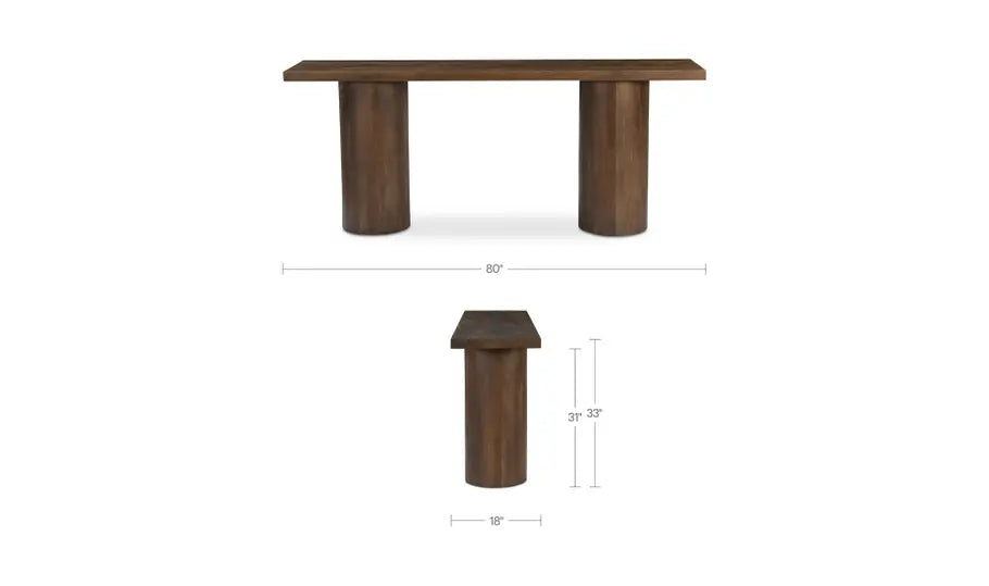 Hadley Console Table Warm Brown