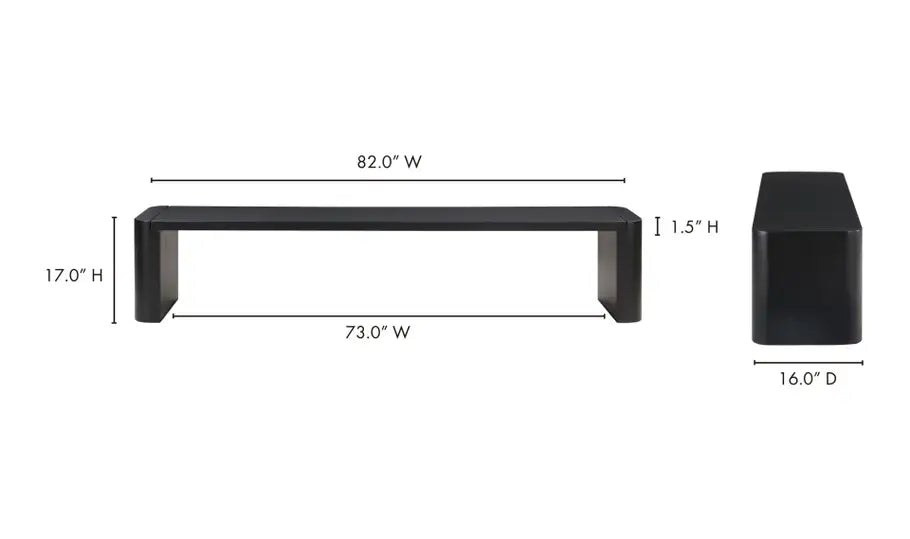Post Large Dining Bench Black