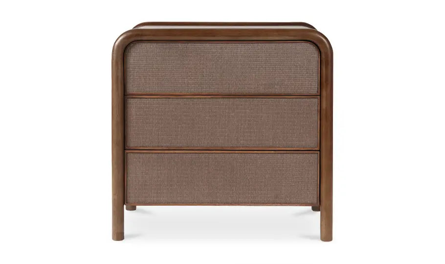 Rye 3 Drawer Nightstand Warm Brown