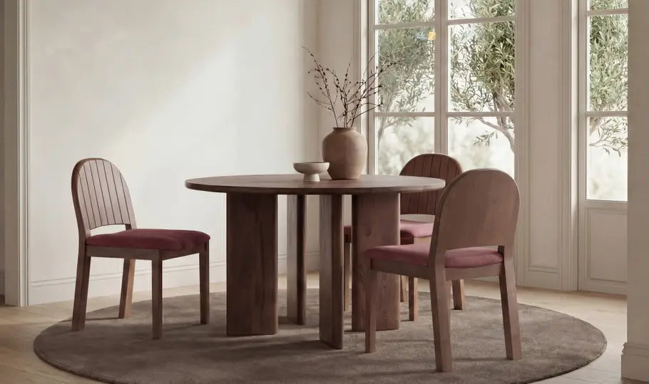 Lia Round Dining Table Dark Brown