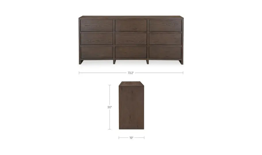 Jenson 9 Drawer Dresser Brown