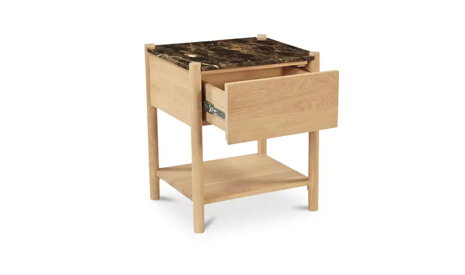 Elio Nightstand Dark Emperador Marble