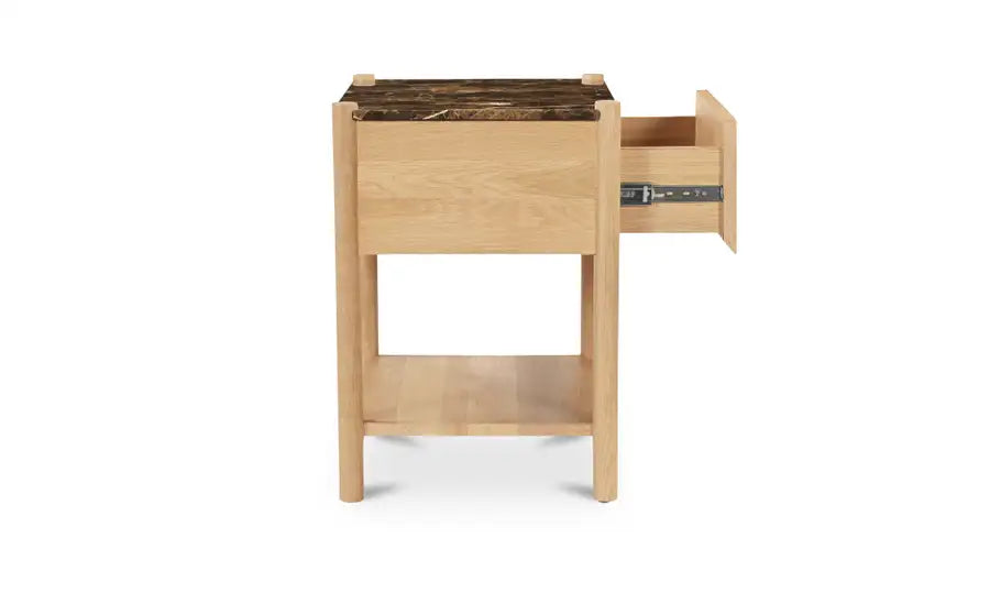 Elio Nightstand Dark Emperador Marble