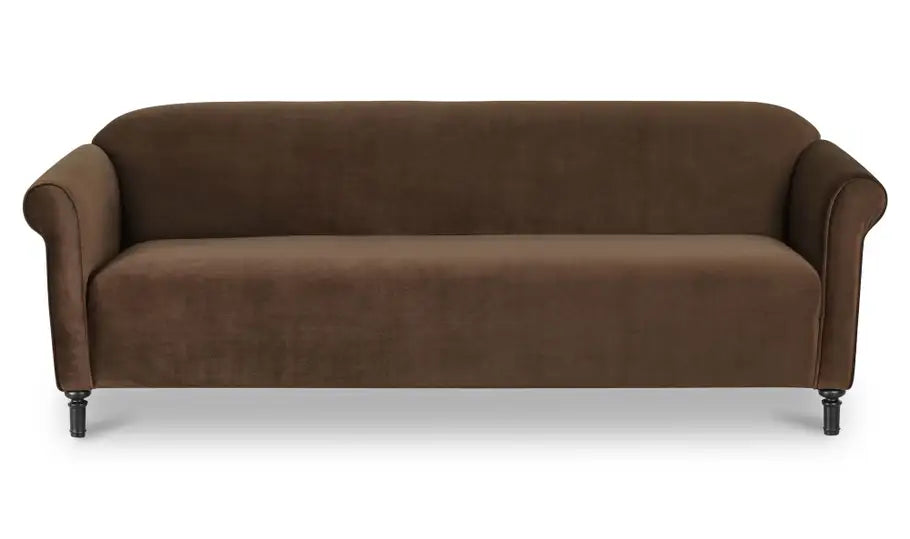 Harmony Sofa Dark Brown Faux Mohair