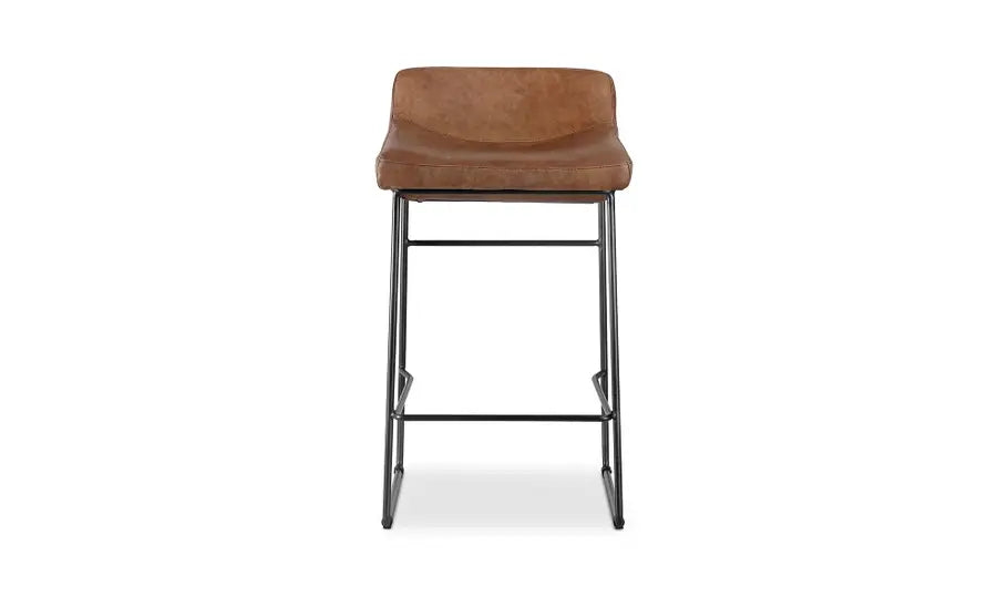 Starlet Counter Stool Open Road Brown Leather - Set of Two