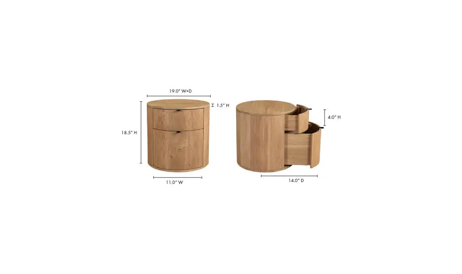 Theo 2 Drawer Nightstand Natural