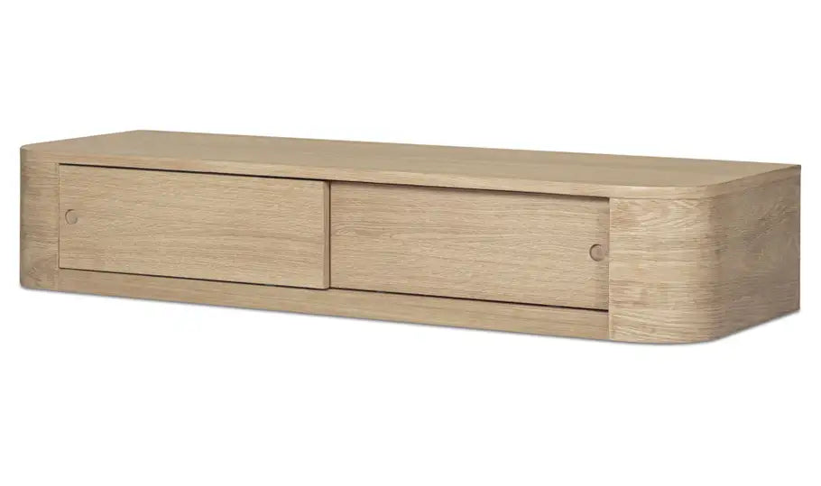 Round Off Floating Console Table Natural