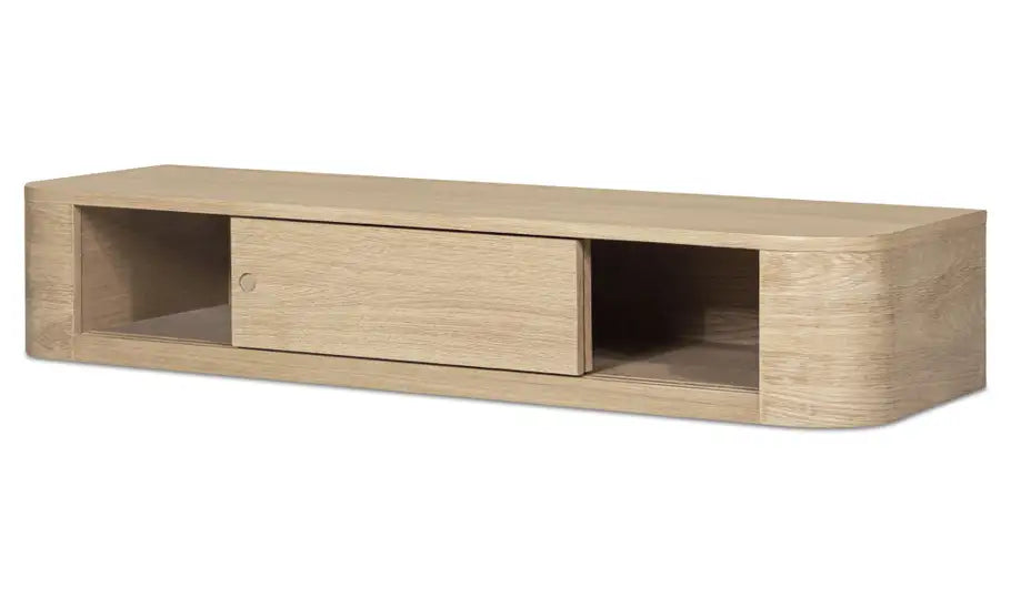 Round Off Floating Console Table Natural