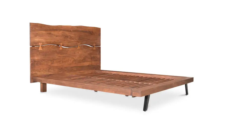 Madagascar Platform Bed Queen Brown