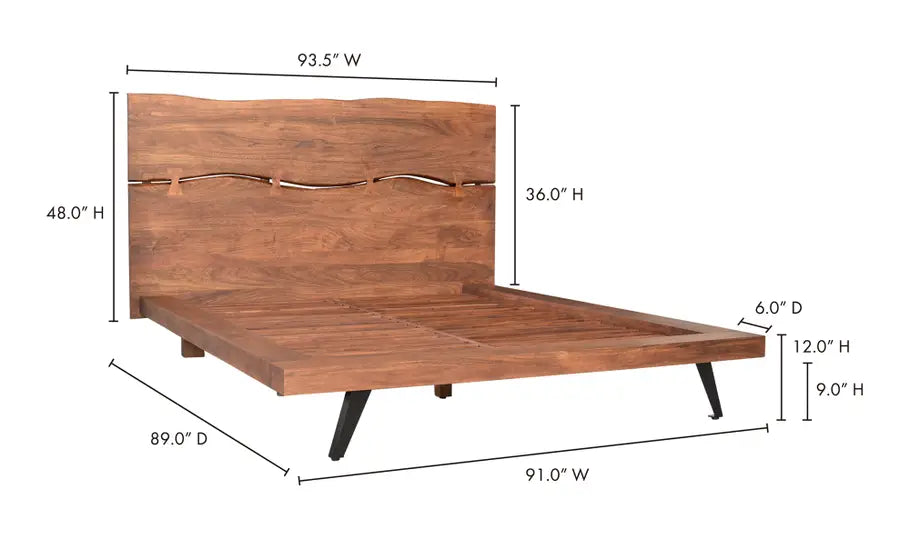 Madagascar Platform Bed King Brown