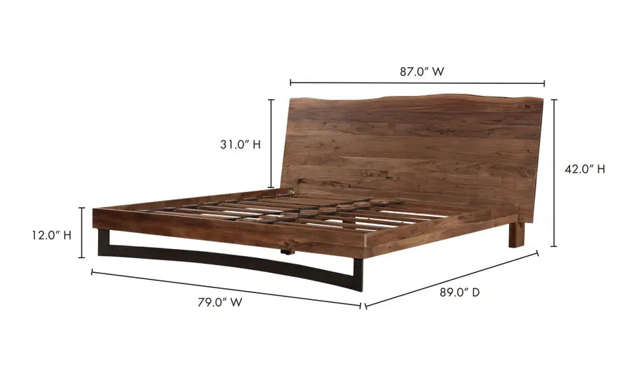 Bent King Size Bed Brown
