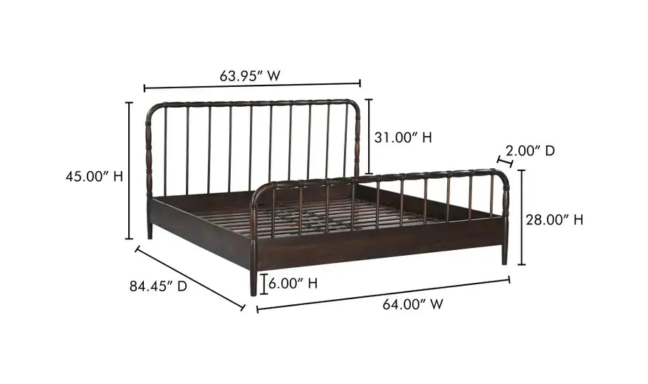 Vivian Queen Bed Dark Brown