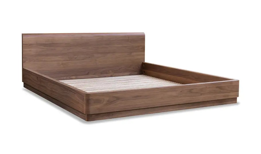 Round Off King Bed Walnut Brown