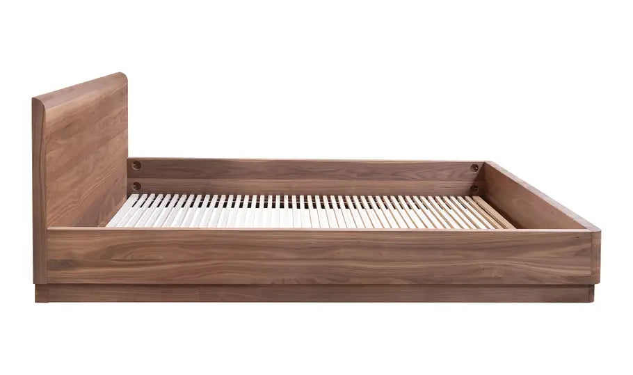 Round Off King Bed Walnut Brown