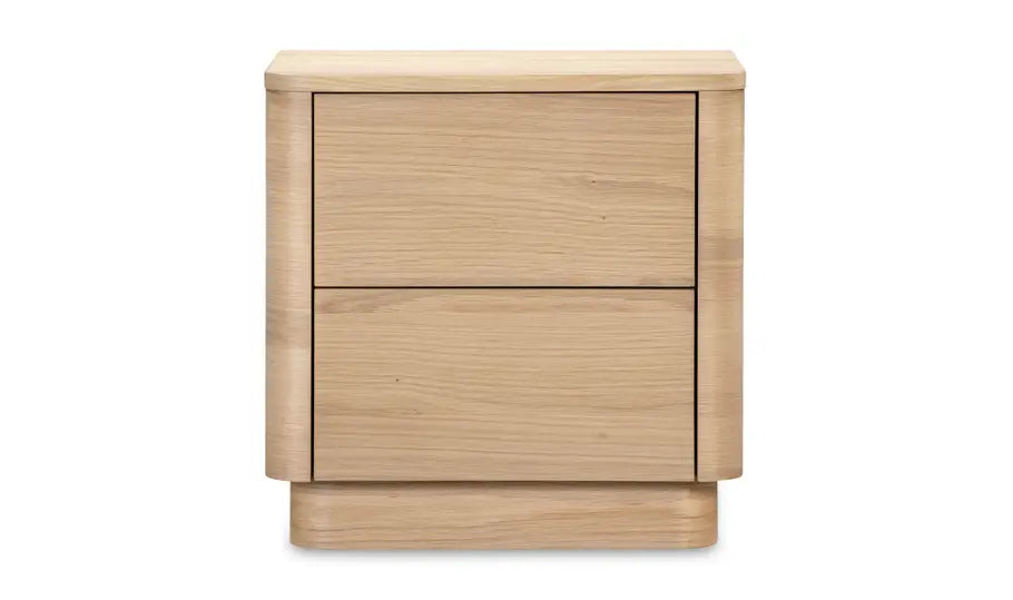 Round Off Tall Nightstand Natural Oak