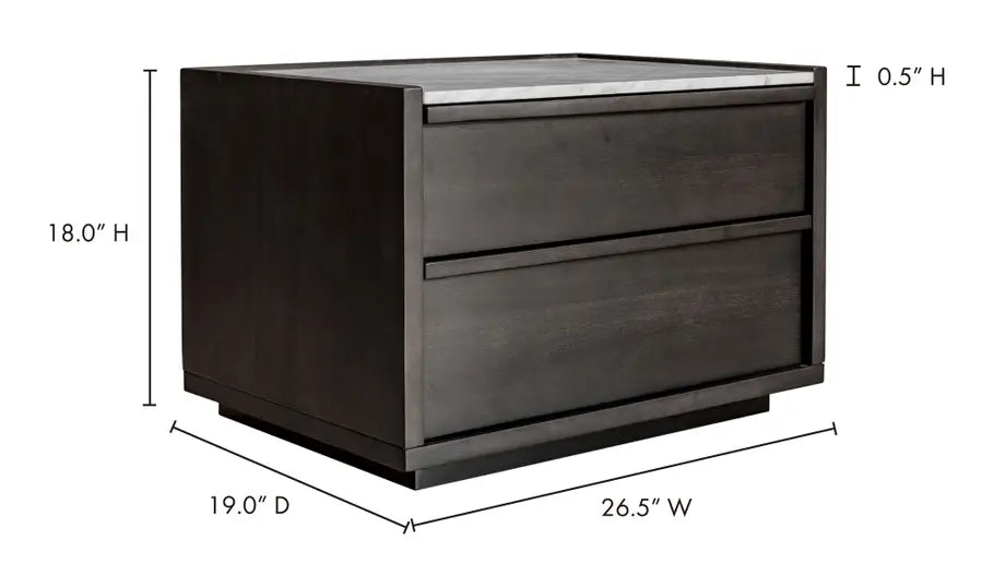 Ashcroft Nightstand Dark Grey