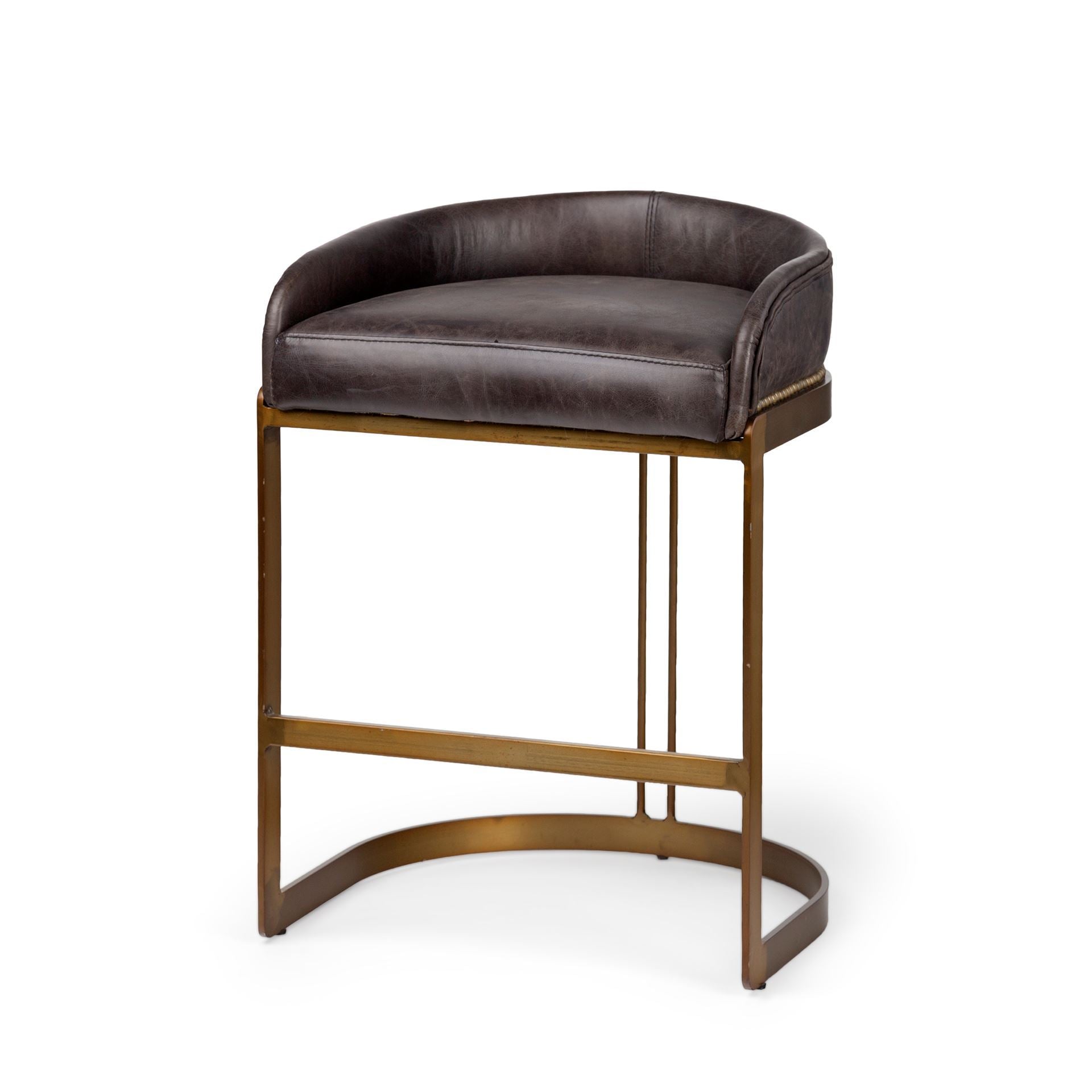 Hollyfield Counter Stool- Black Leather