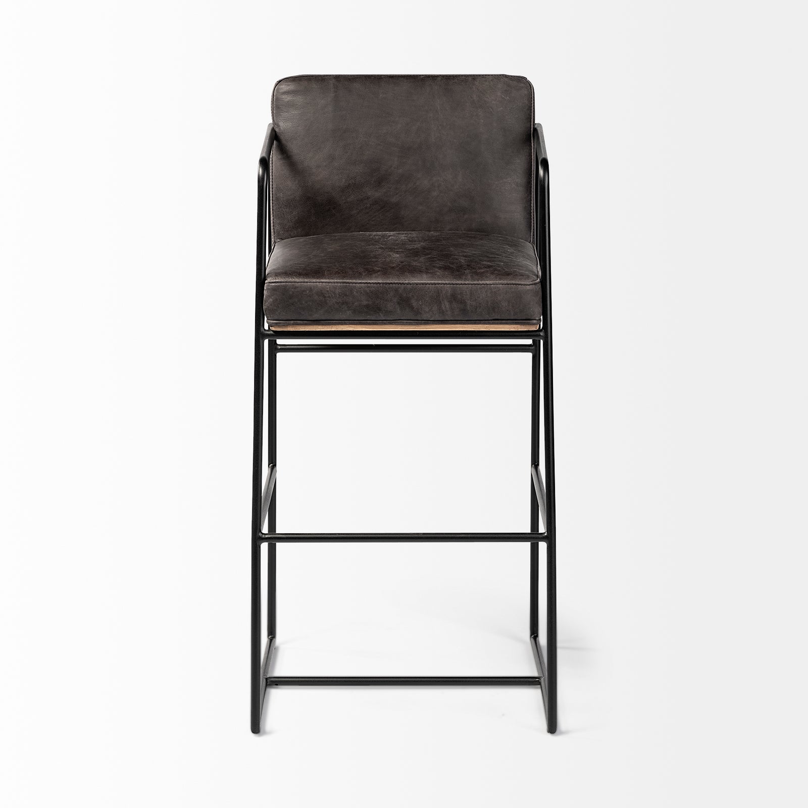 Stamford Bar Stool Black Leather