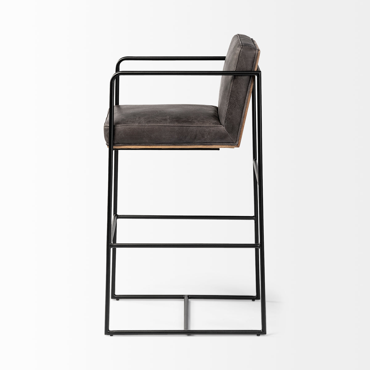 Stamford Bar Stool Black Leather