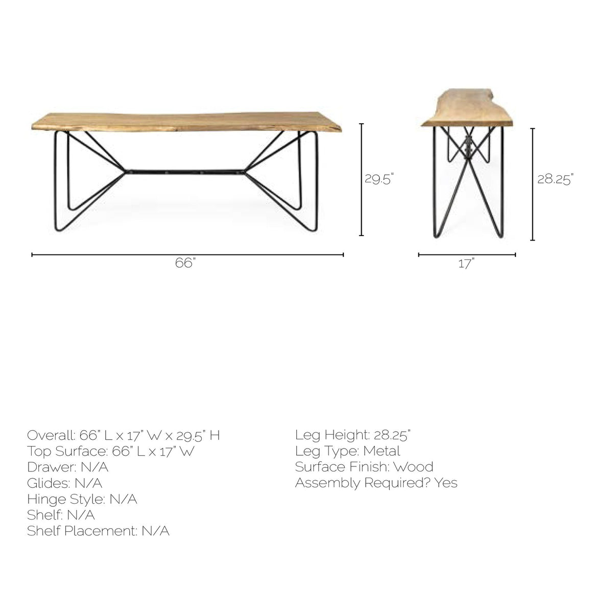 Papillion Console Table- Blonde Wood