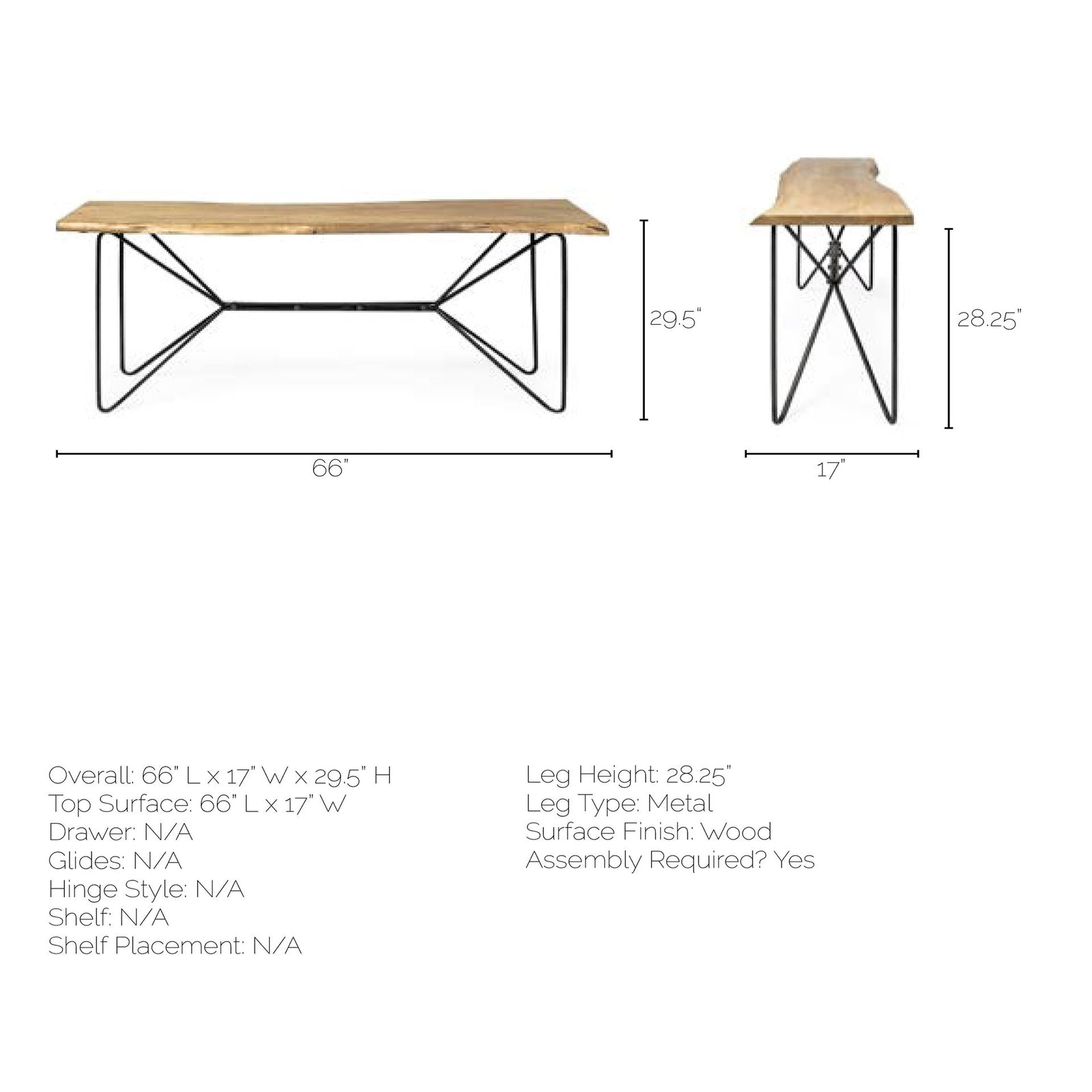 Papillion Console Table- Blonde Wood