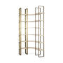 Turner Curved Corner Bookcase- Light Wood & Gold Metal