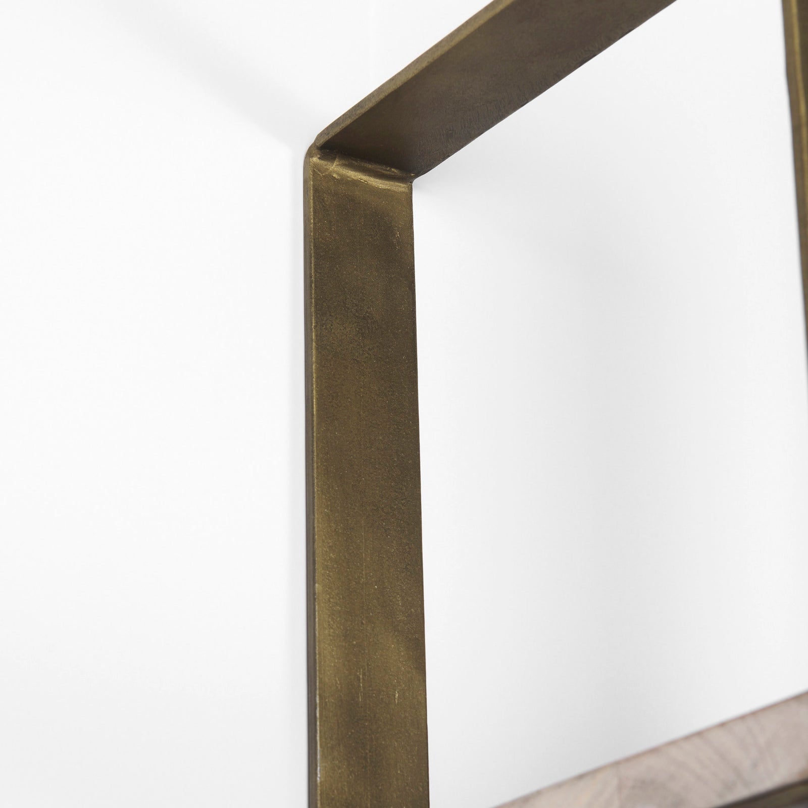 Turner Curved Corner Bookcase- Light Wood & Gold Metal