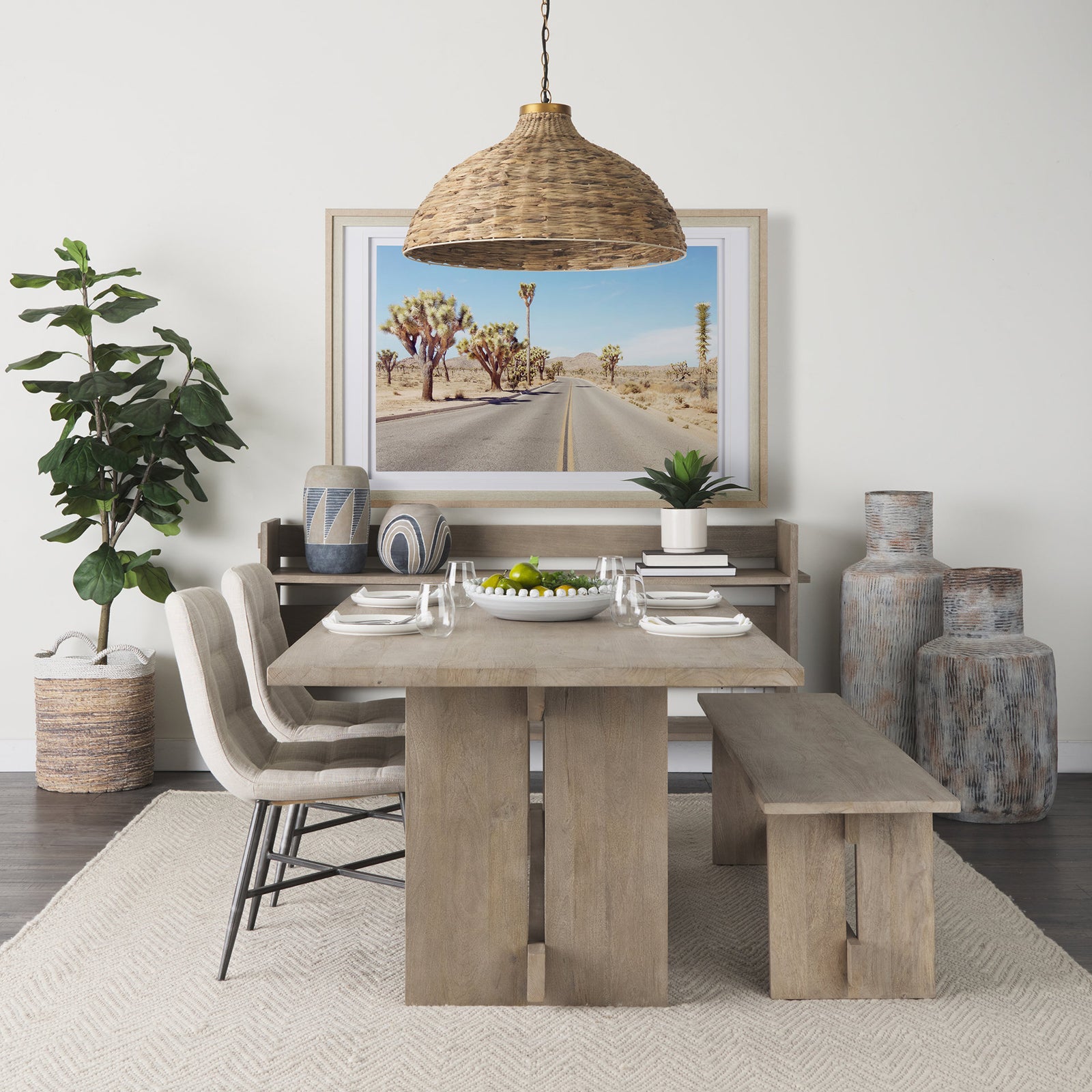 Aida Dining Table - Light Gray Finish
