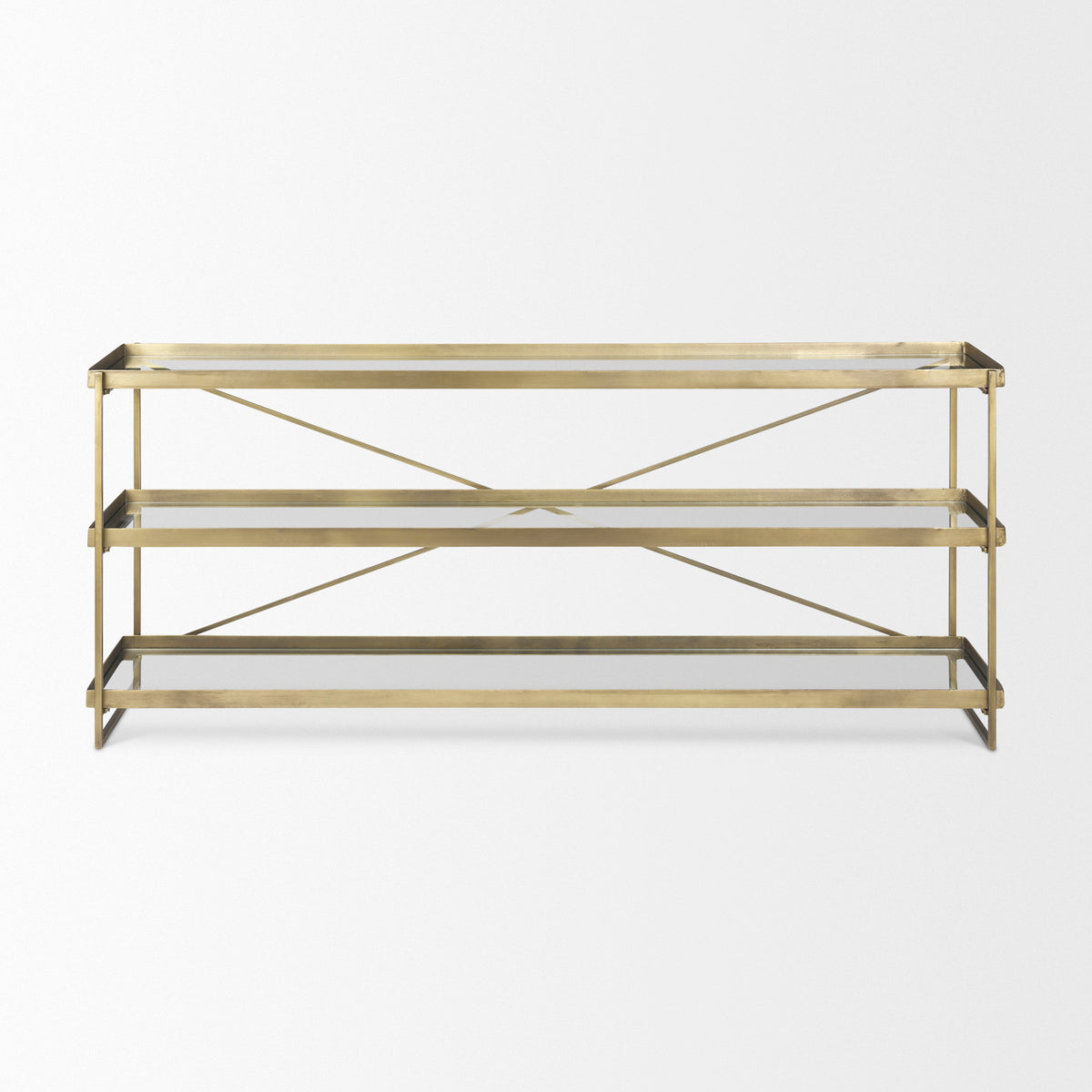 Trey Console Table- Gold &amp; Glass