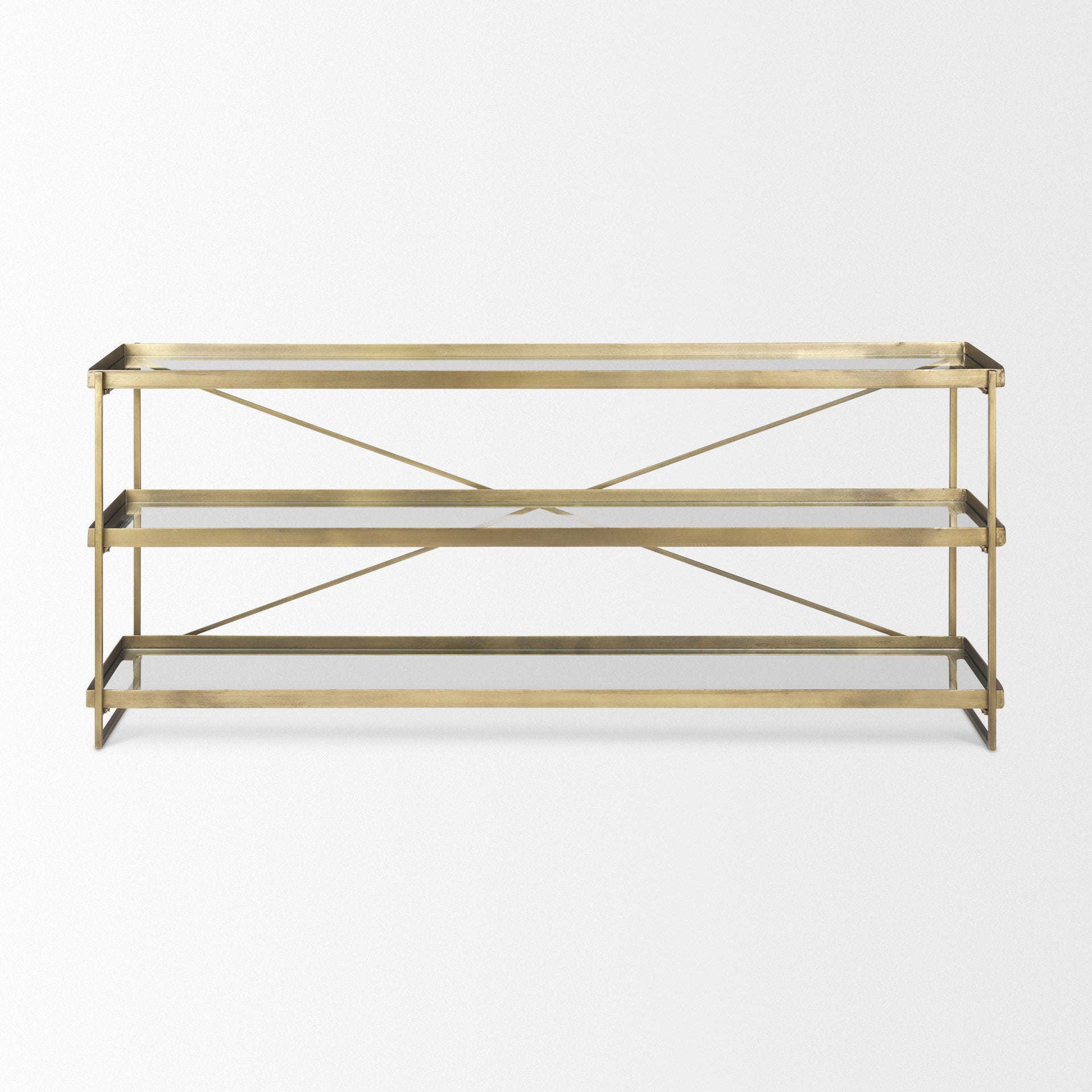 Copy of Trey Console Table- Gold & Glass