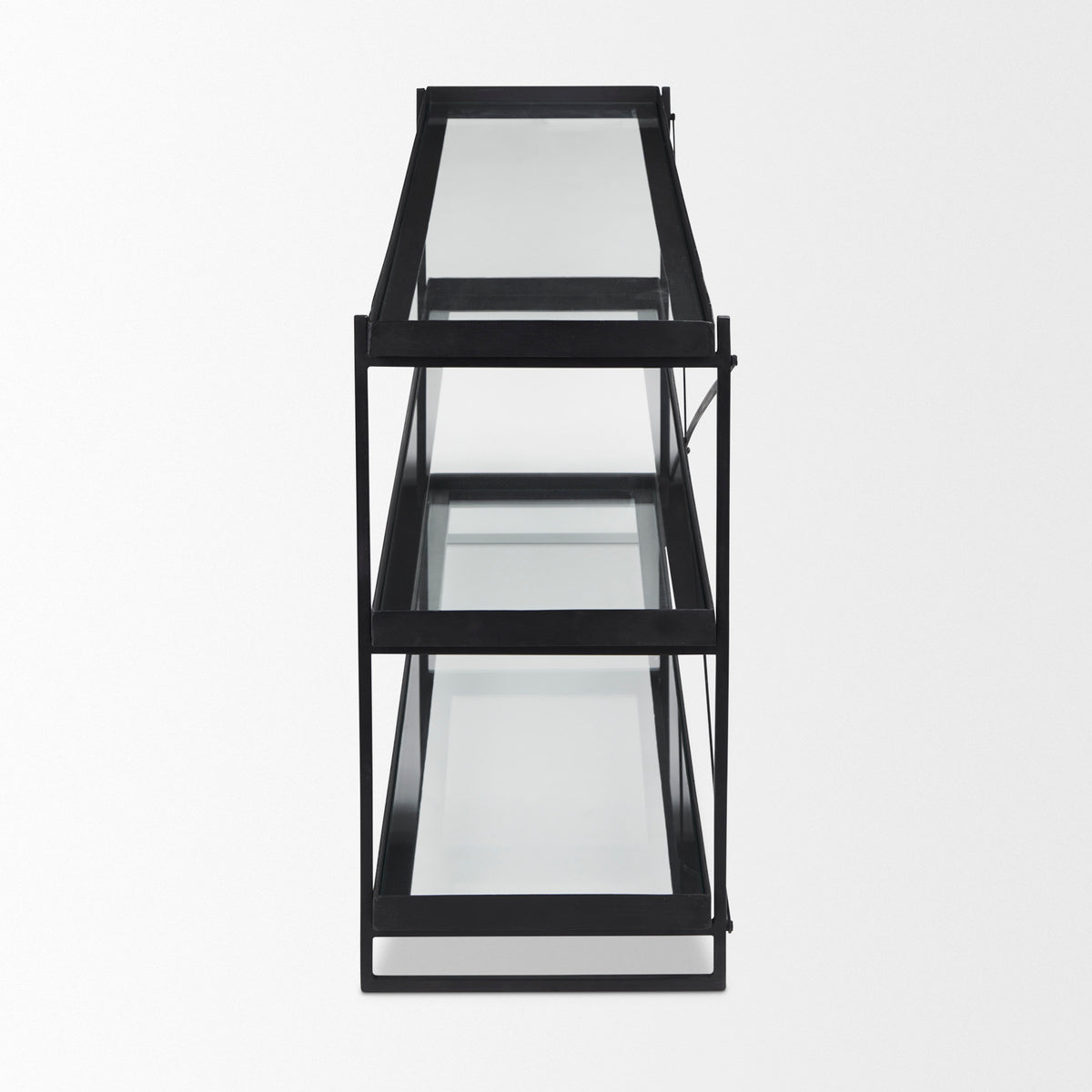 Trey Console Table- Black Metal &amp; Glass