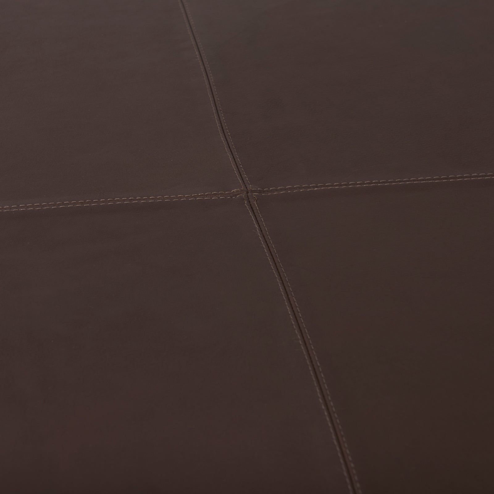 Minara Leather Ottoman | Coffee Table- Dark Brown Leather