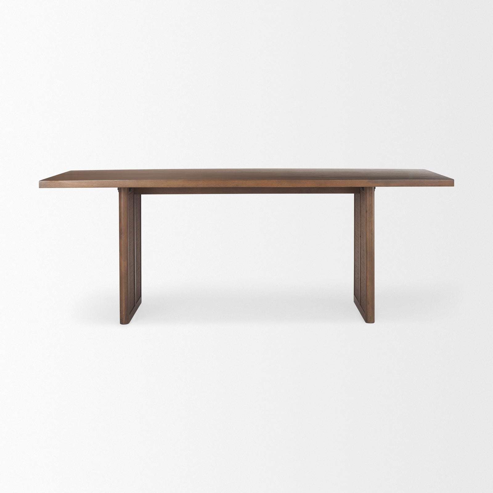 Grier Dining Table- Medium Brown with Cane