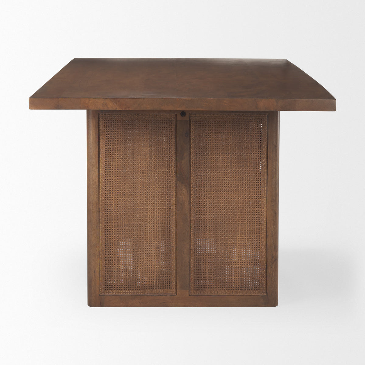 Grier Dining Table- Medium Brown with Cane