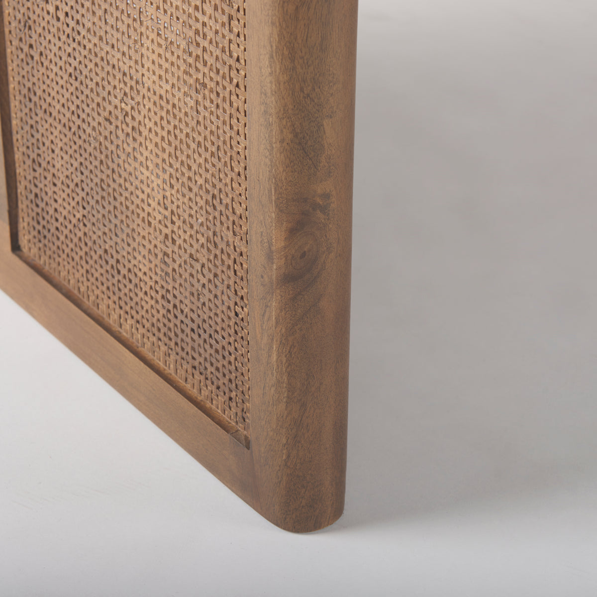 Grier Dining Table- Medium Brown with Cane