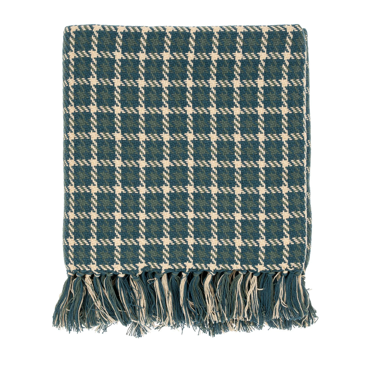 Houndstooth Throw Teal