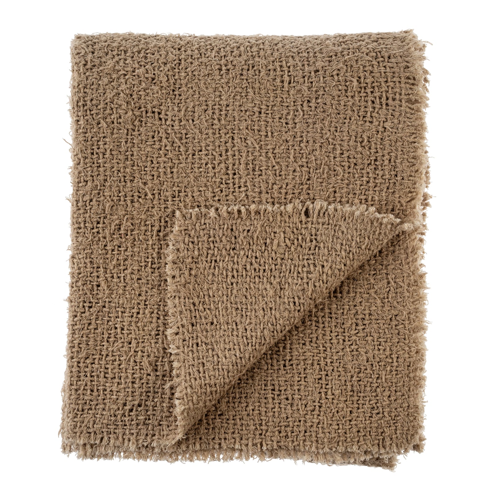 Sable Fringe Throw Beige