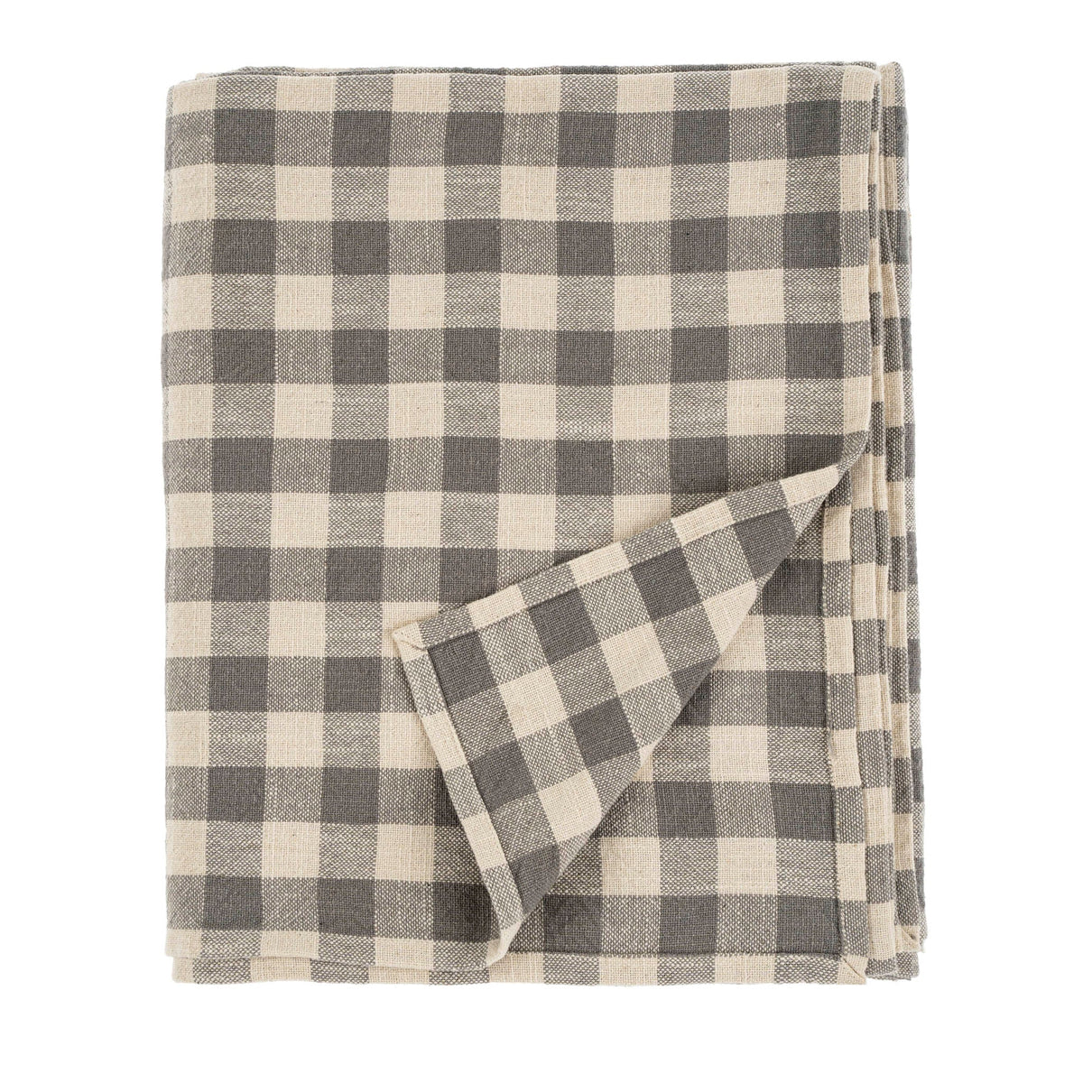 Somerset Gingham Tablecloth, Grey
