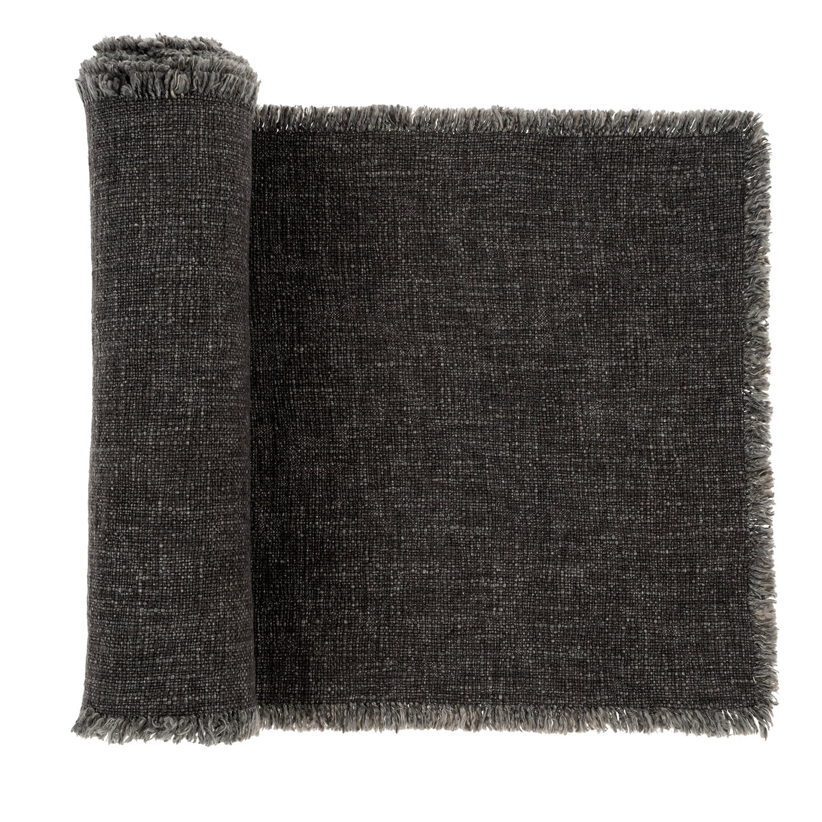 Selena Linen Table Runner Dark Grey