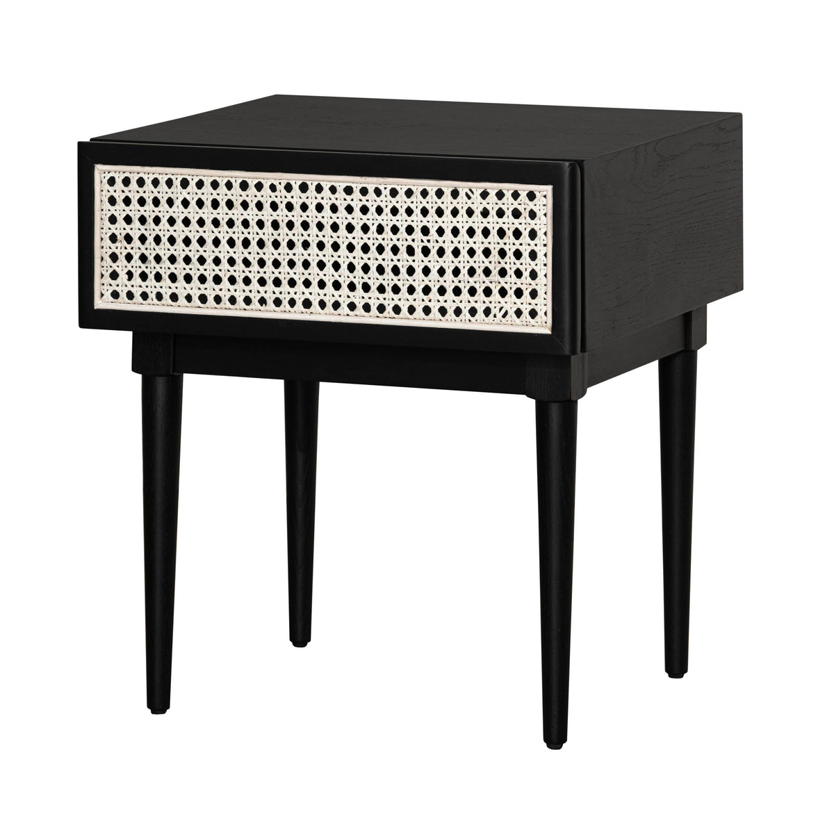 Cane Side Table - Matt Black