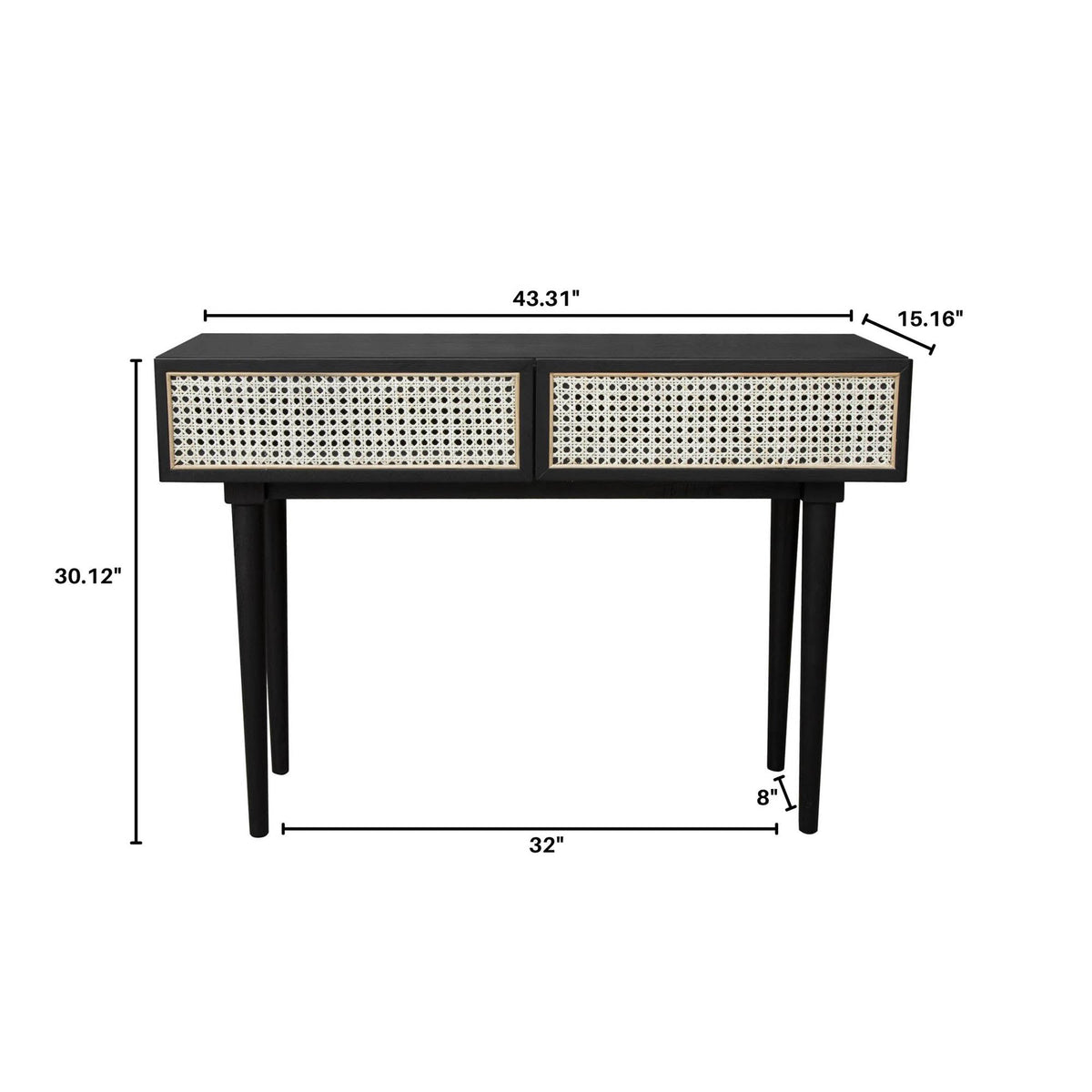 Cane Console Table