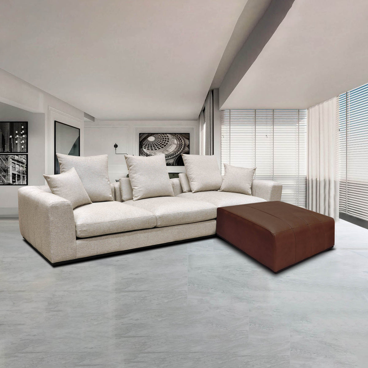 Sullivan Ottoman - Tobacco