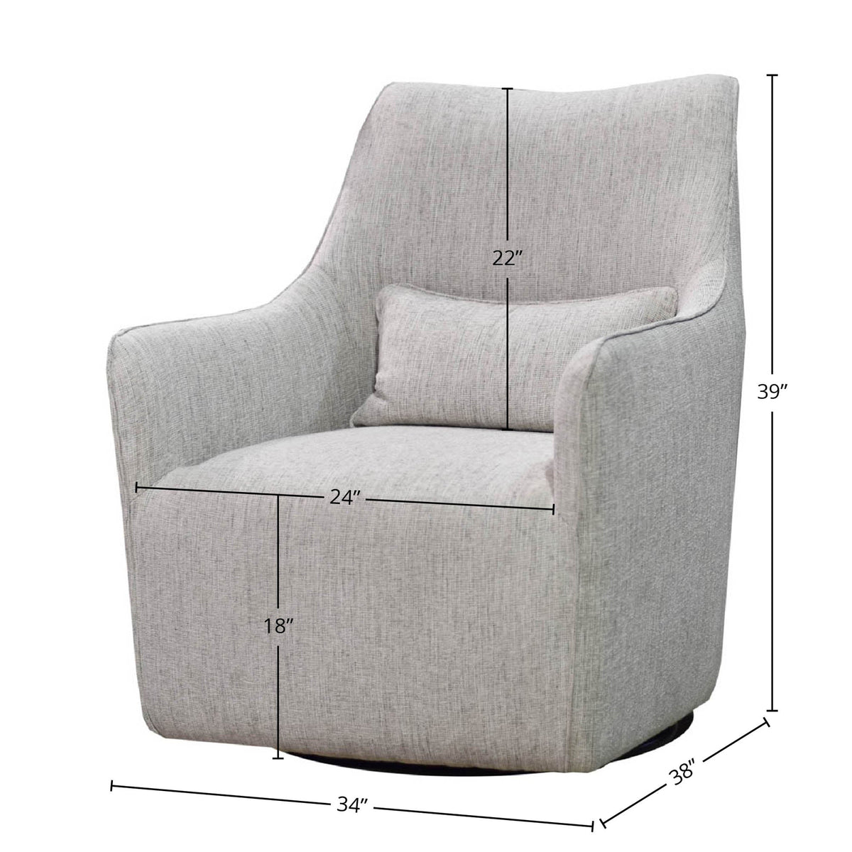 Lilith Swivel Chair - Woven Linen