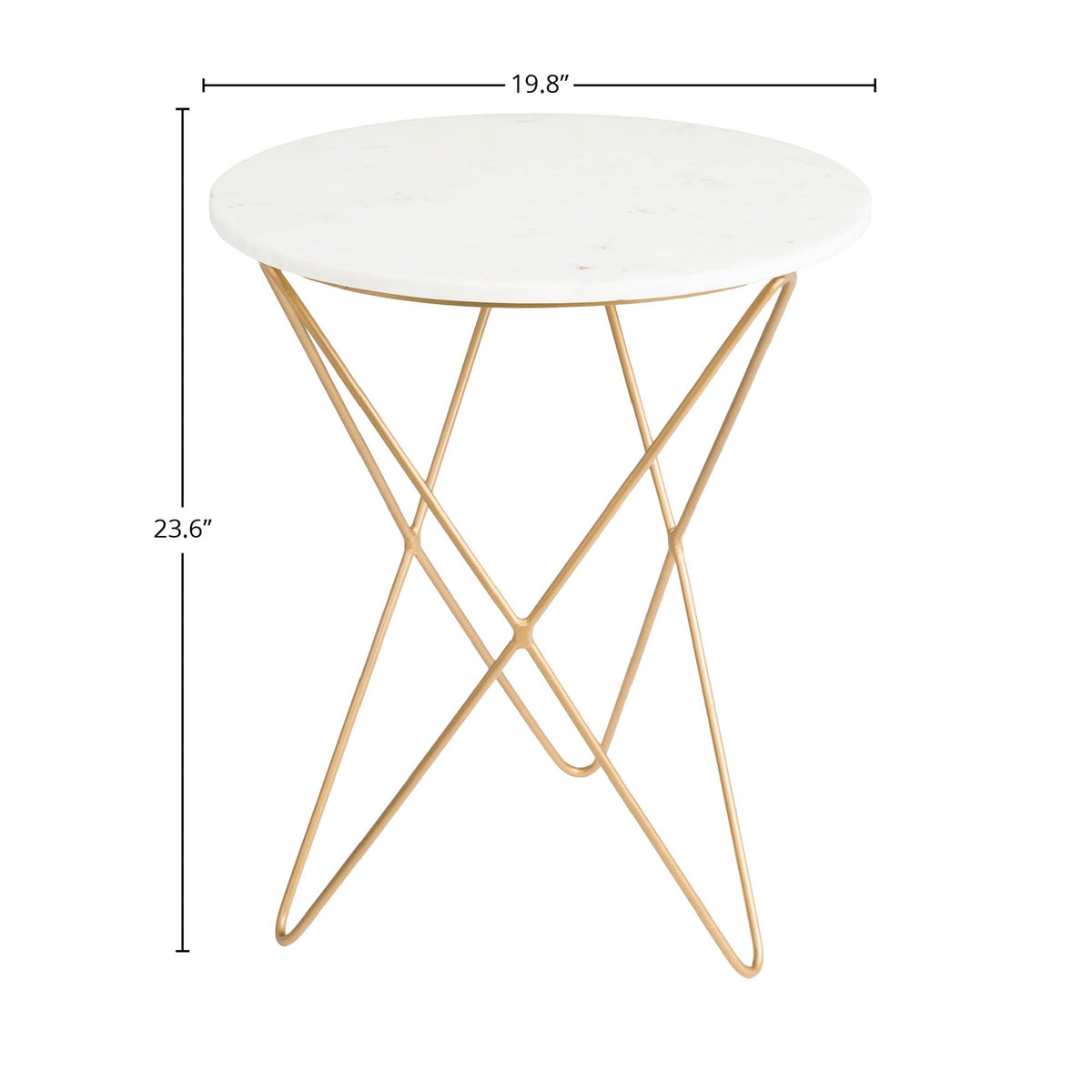 Earth Wind &amp; Fire Marble Side Table - White