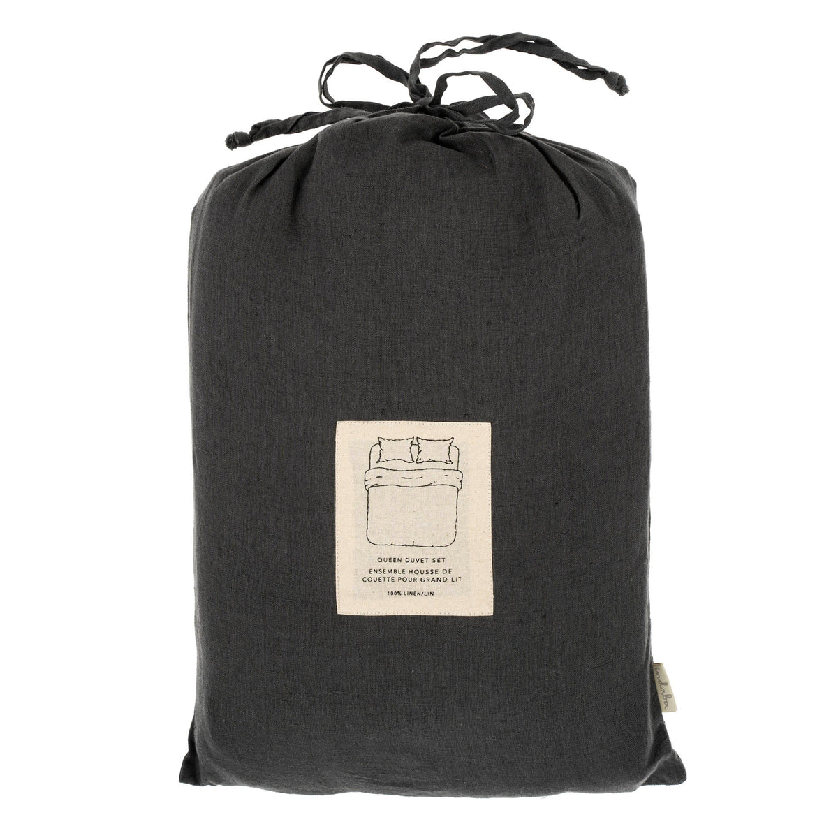 Reverie Linen Duvet Set Charcoal