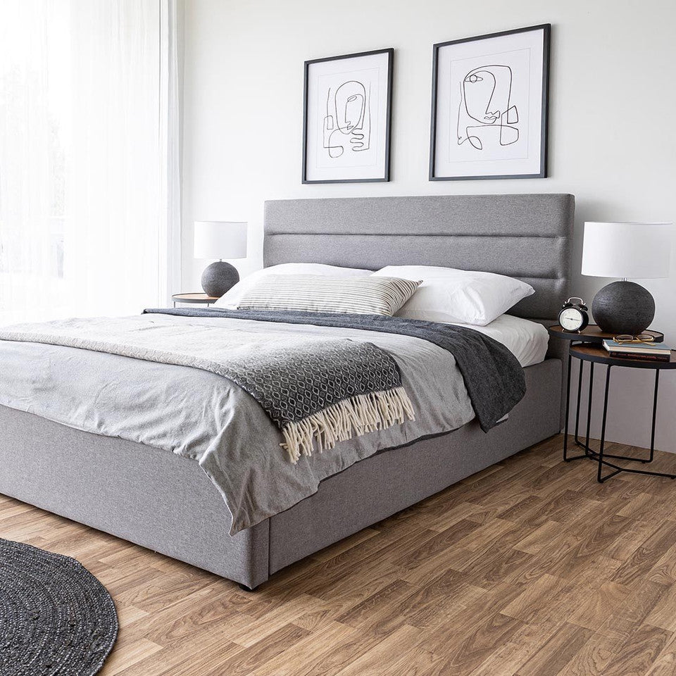 Justin Bed- &quot;Greige&quot; Fabric