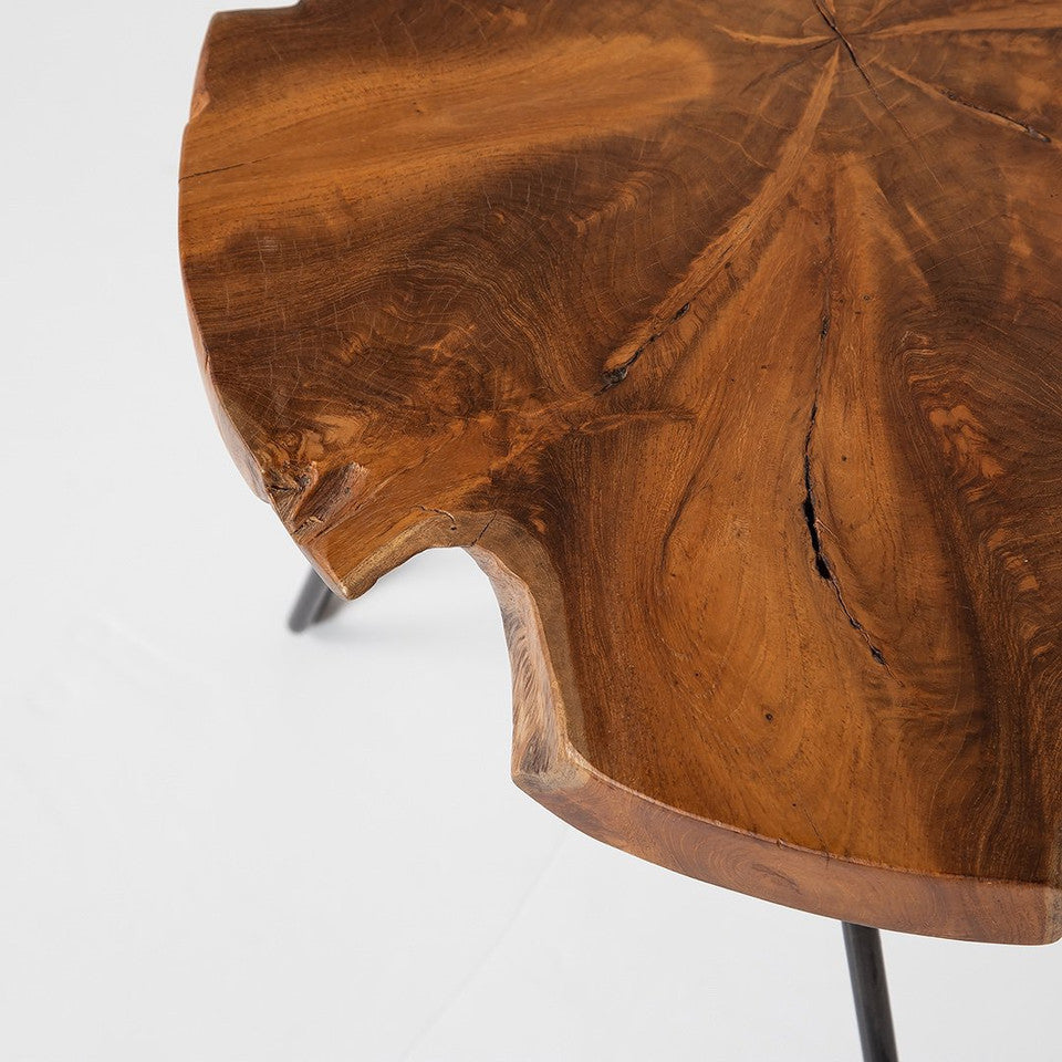Natura Hairpin Round Live Edge Accent Table